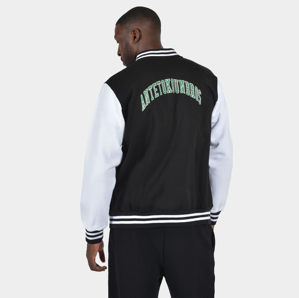 Men's Varsity Jacket | ANTETOKOUNBROS | Black Back