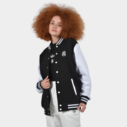 Unisex Varsity Jacket | ANTETOKOUNBROS | Black Open thumb