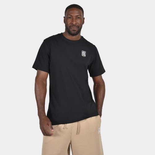Men's T-shirt Baseline Vertical Logo | ANTETOKOUNBROS | Black Front thumb