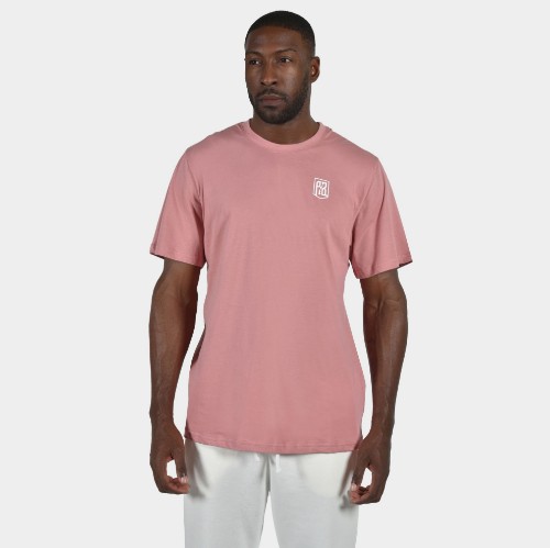 Men's T-shirt Baseline Vertical Logo  | ANTETOKOUNBROS | Dusty Pink Front thumb
