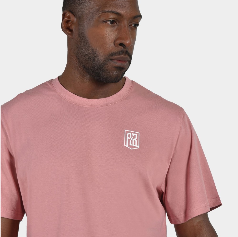 Men's T-shirt Baseline Vertical Logo  | ANTETOKOUNBROS | Dusty Pink Detail