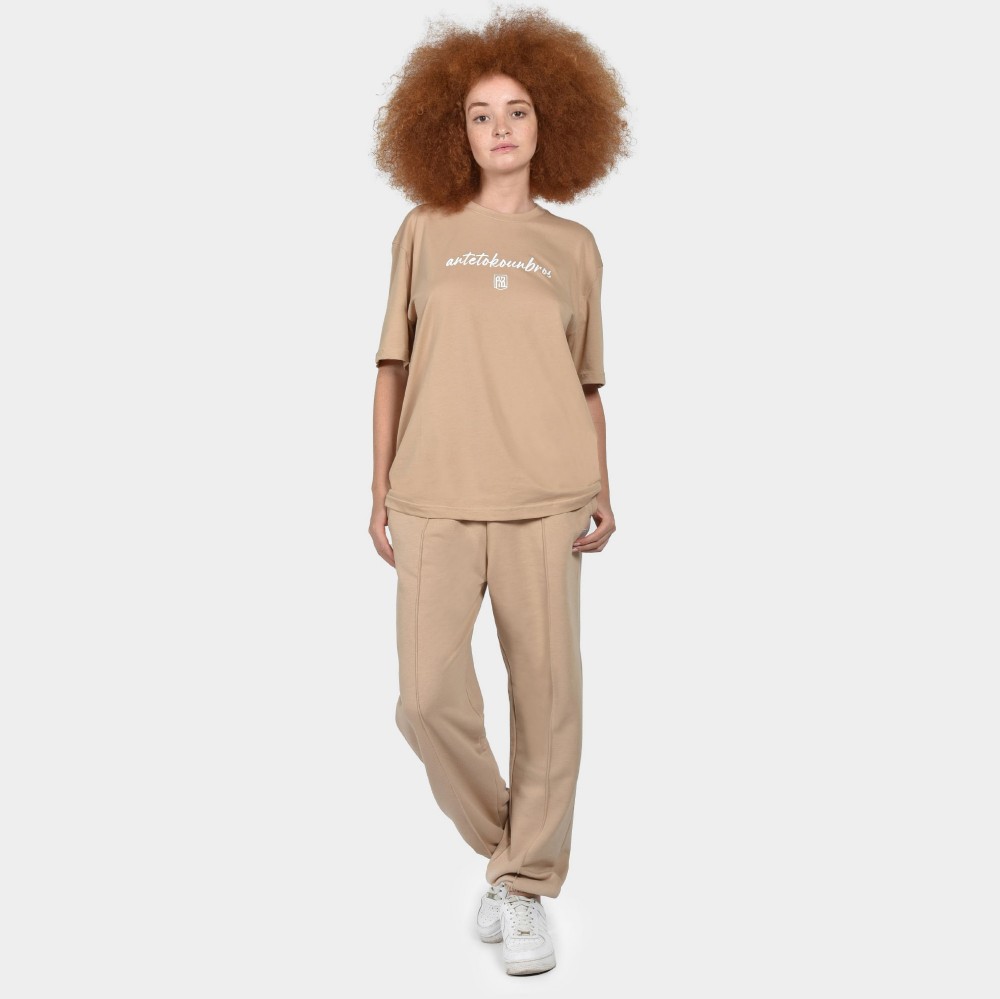 Women's Sweatpants | ANTETOKOUNBROS Baseline | Beige Model Front