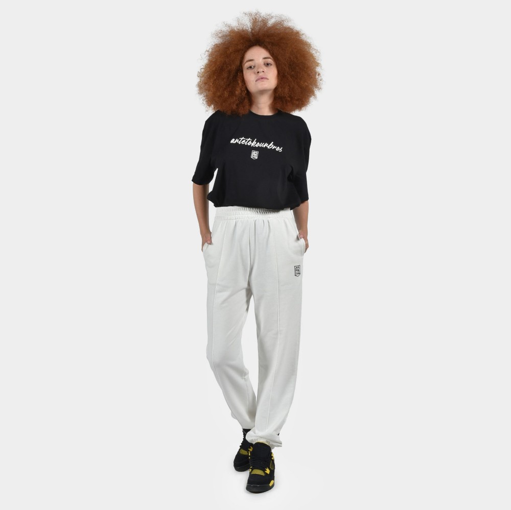 ANTETOKOUNBROS Baseline Women's Sweatpants | White Model Front