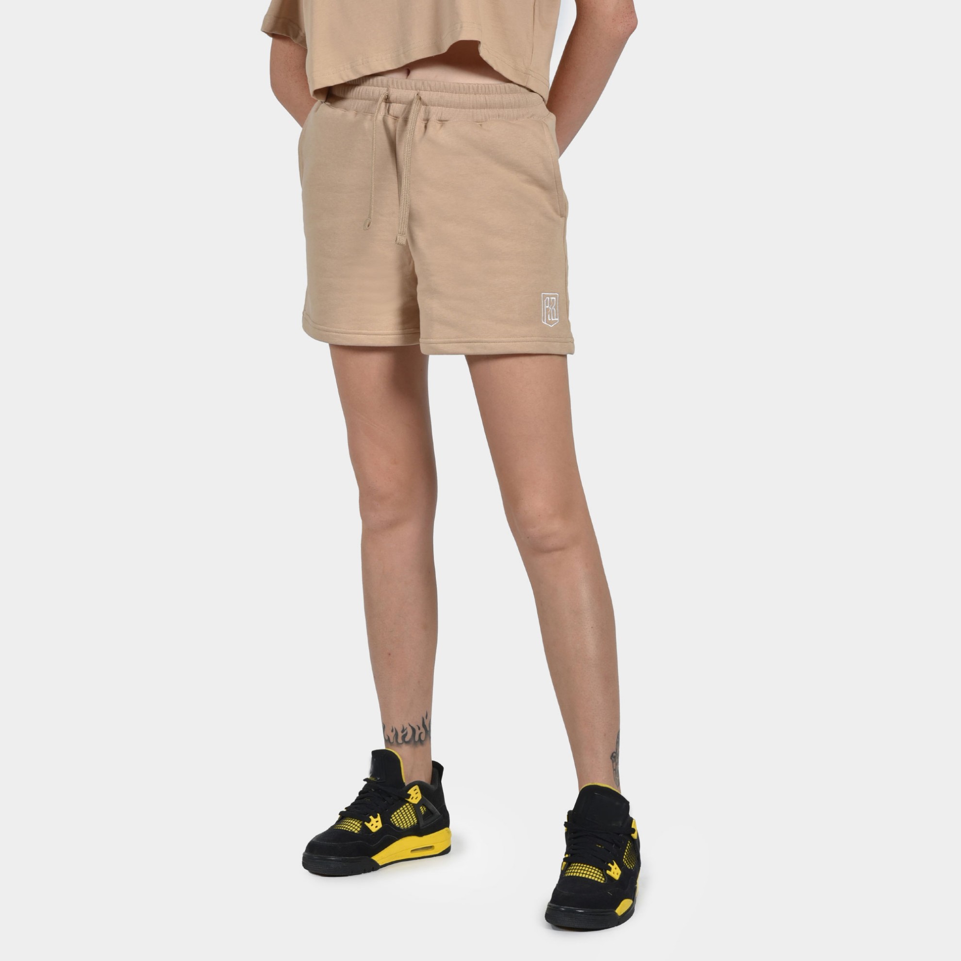 Women's Shorts Baseline | ANTETOKOUNBROS | Beige Front