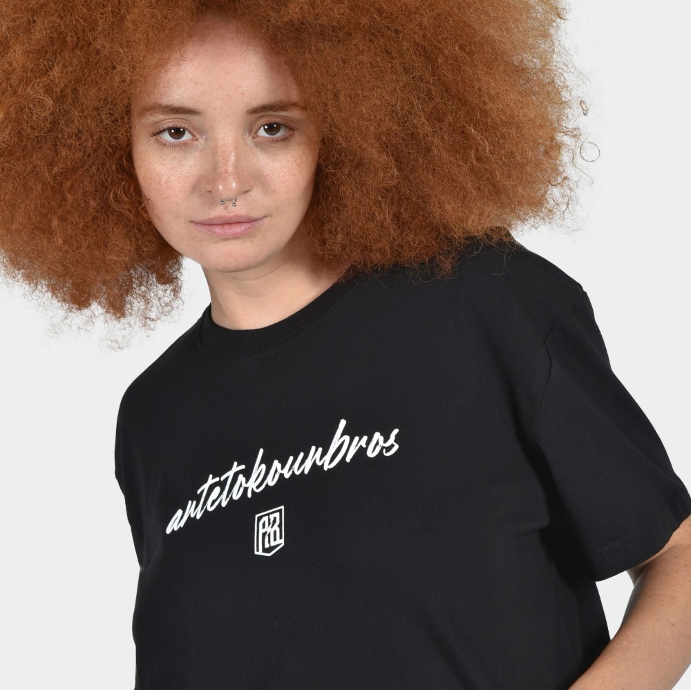 Women's Crop Top T-shirt | ANTETOKOUNBROS Baseline | Black Detail
