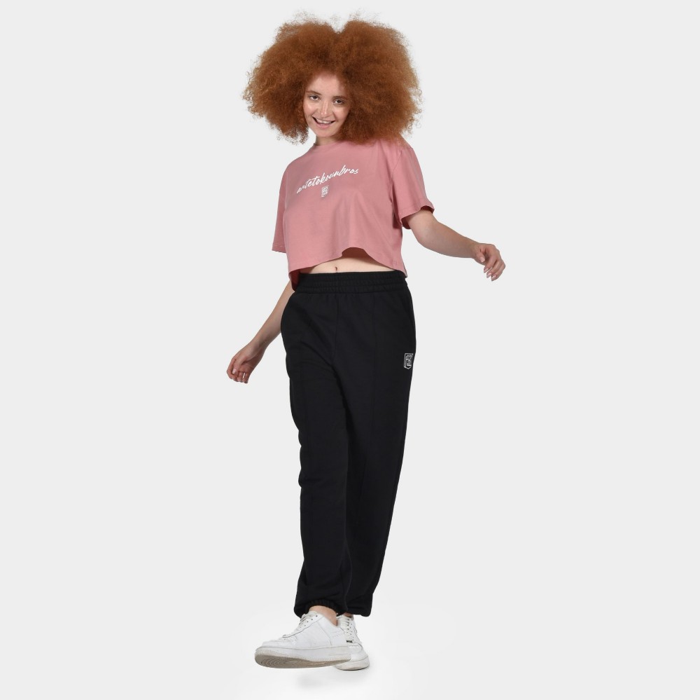 Women's Crop Top T-shirt | ANTETOKOUNBROS Baseline | Dusty Pink model Front
