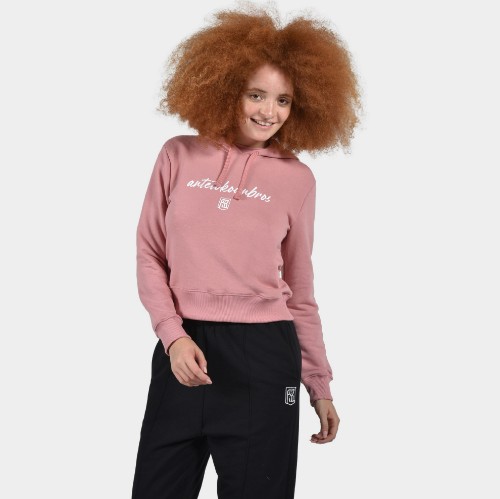 ANTETOKOUNBROS Women's Crop Hoodie | Dusty Pink Front thumb