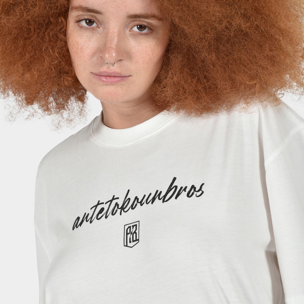 Women's T-shirt | ANTETOKOUNBROS Baseline | Off White Detail