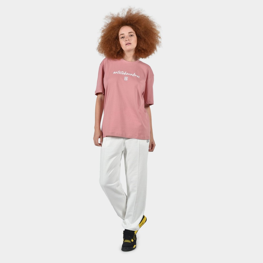 Women's T-shirt | ANTETOKOUNBROS Baseline | Dusty Pink Model Front
