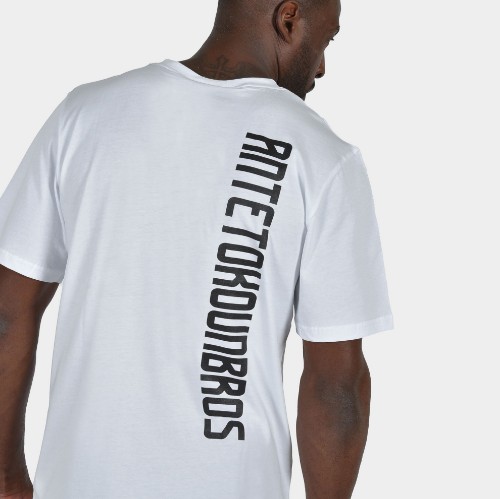 Men's T-shirt Baseline Vertical Logo | ANTETOKOUNBROS | White Back thumb