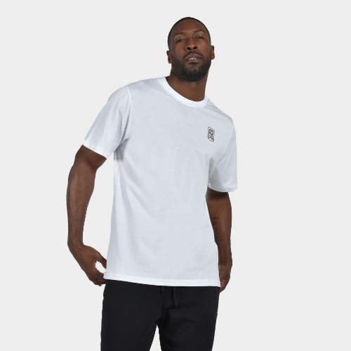 Men's T-shirt Baseline Vertical Logo | ANTETOKOUNBROS | White Front thumb