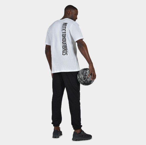Men's T-shirt Baseline Vertical Logo | ANTETOKOUNBROS | White Model Back thumb