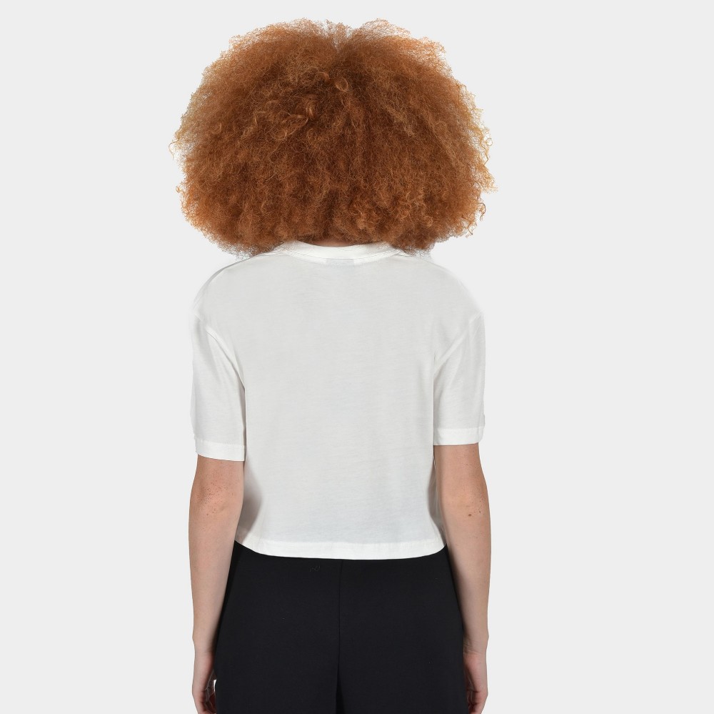 Women's Crop Top T-shirt | ANTETOKOUNBROS Baseline | Off White Back