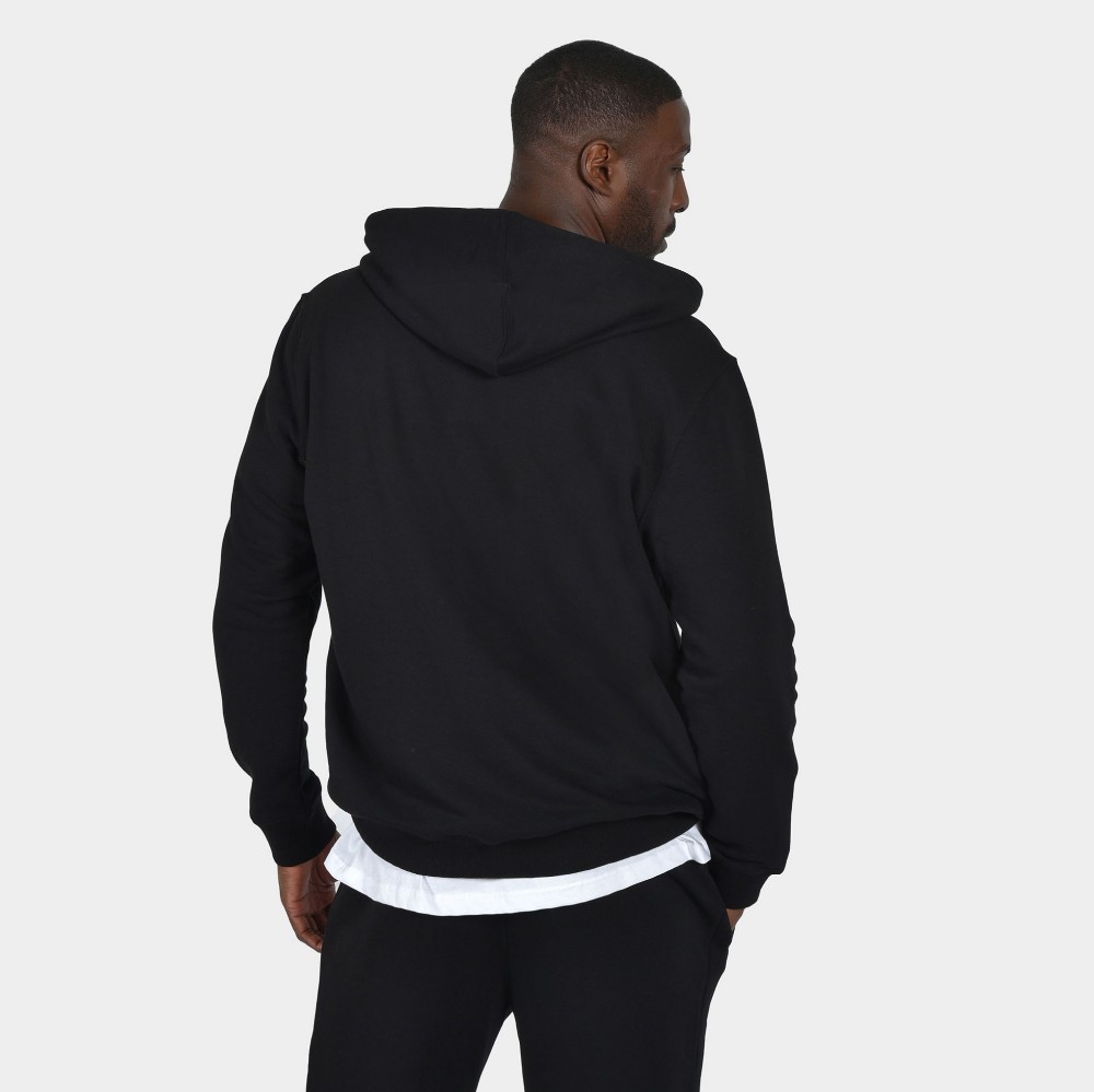 ANTETOKOUNBROS Men's Full Zip Hoodie with Chest Logo "AB" | Black Back