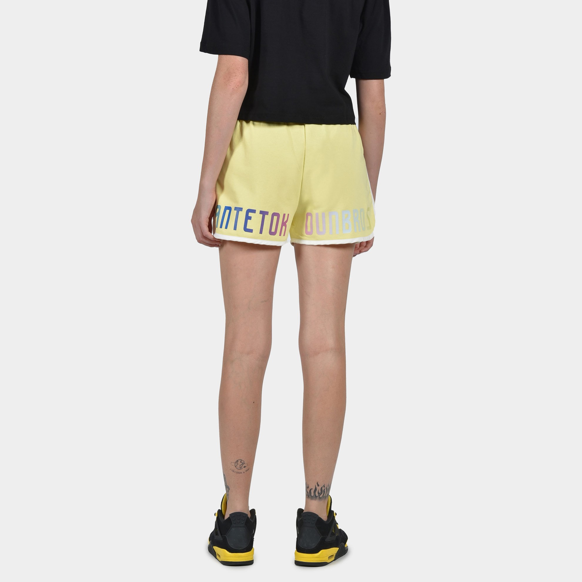 Women's Shorts Calm Graffiti | ANTETOKOUNBROS | Yellow Back