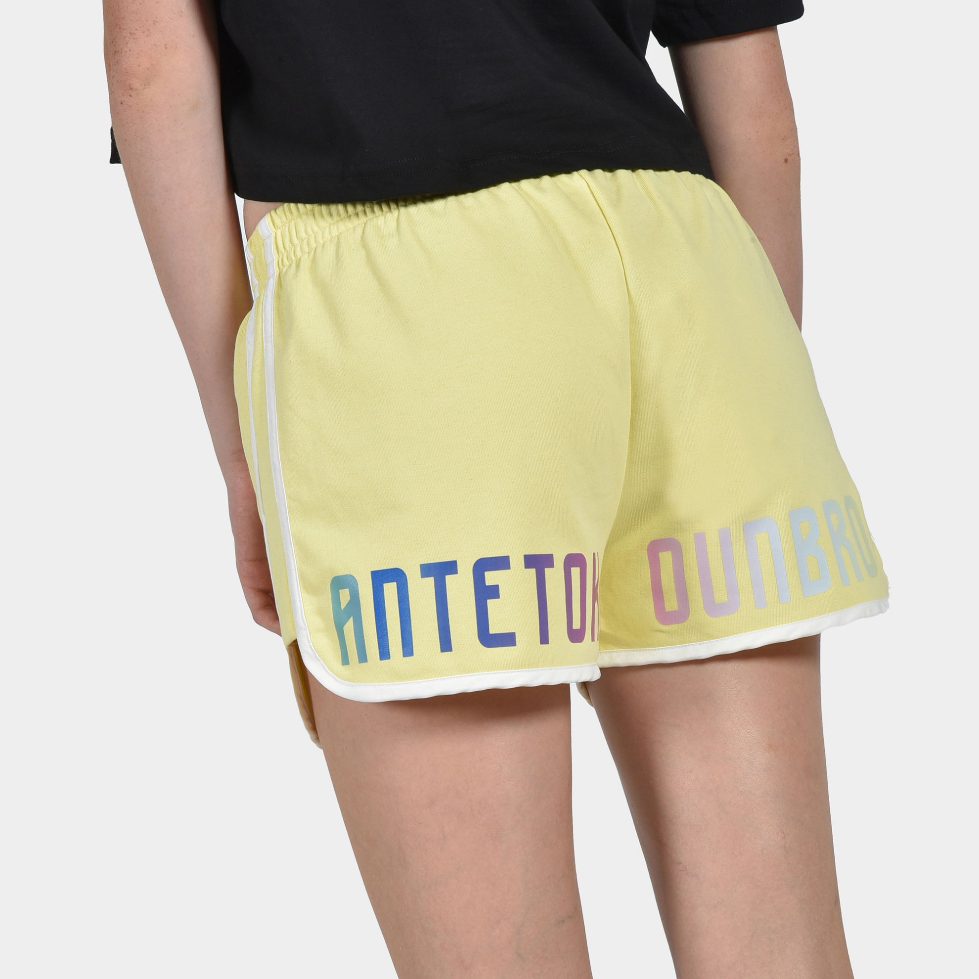 Women's Shorts Calm Graffiti | ANTETOKOUNBROS | Yellow Detail Back