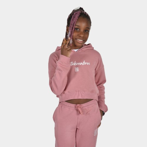 Kids' Hoodie Baseline | ANTETOKOUNBROS | Pink Front 2 thumb