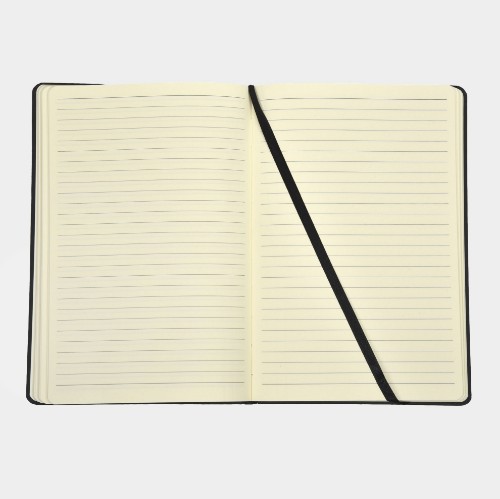 Notebook with hard cover A5 | ANTETOKOUNBROS | Black Opened thumb