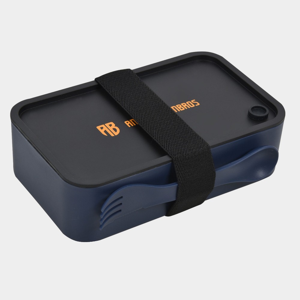 Lunch Box 800ml with Spork in Navy | ANTETOKOUNBROS 