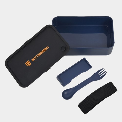 Lunch Box 800ml with Spork in Navy | ANTETOKOUNBROS Open Detail thumb