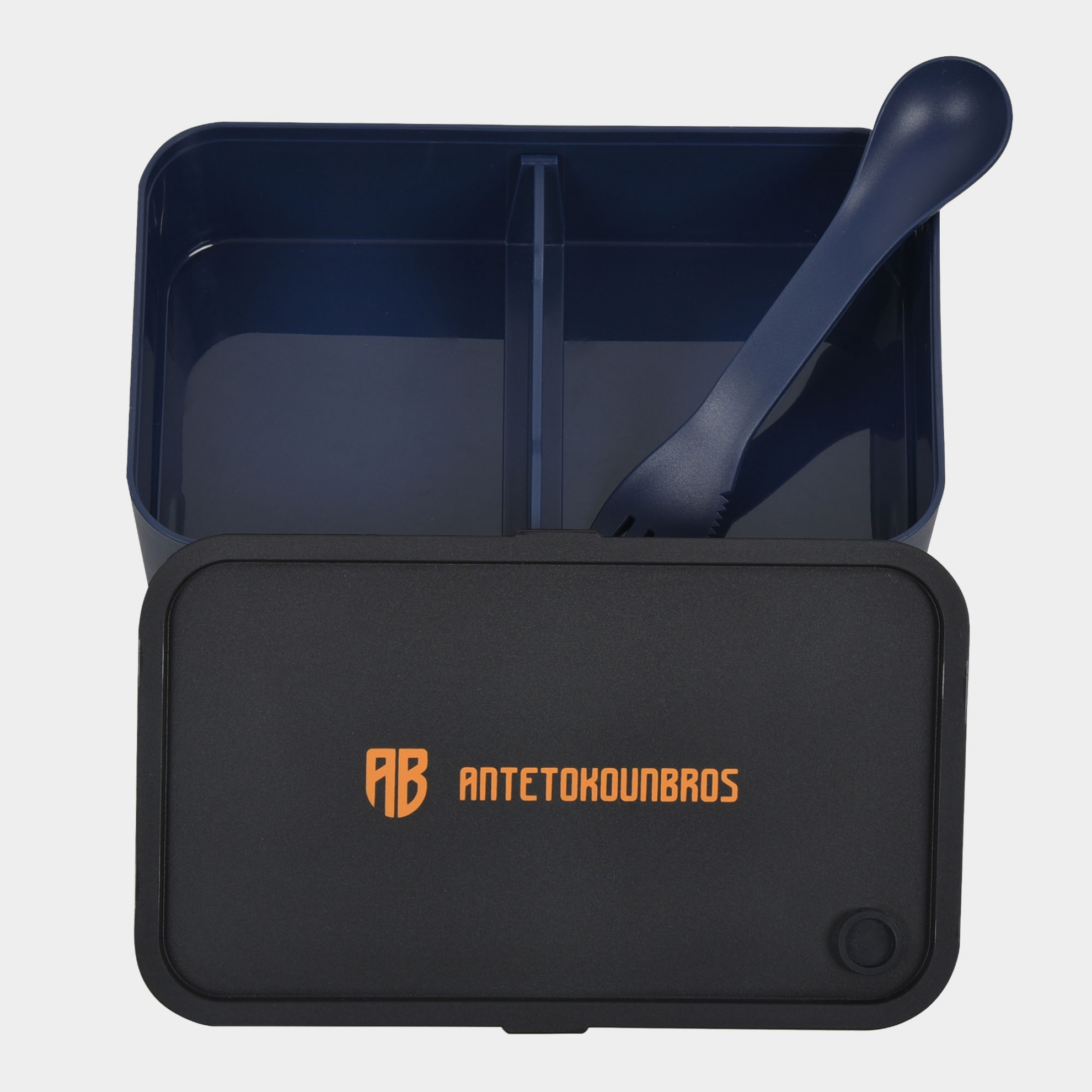 Lunch Box 800ml with Spork in Navy | ANTETOKOUNBROS Opened