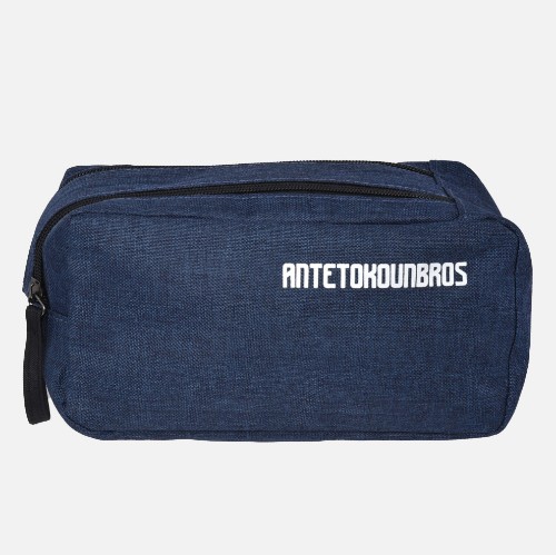 Toiletry Bag Double Zip Blue Front thumb