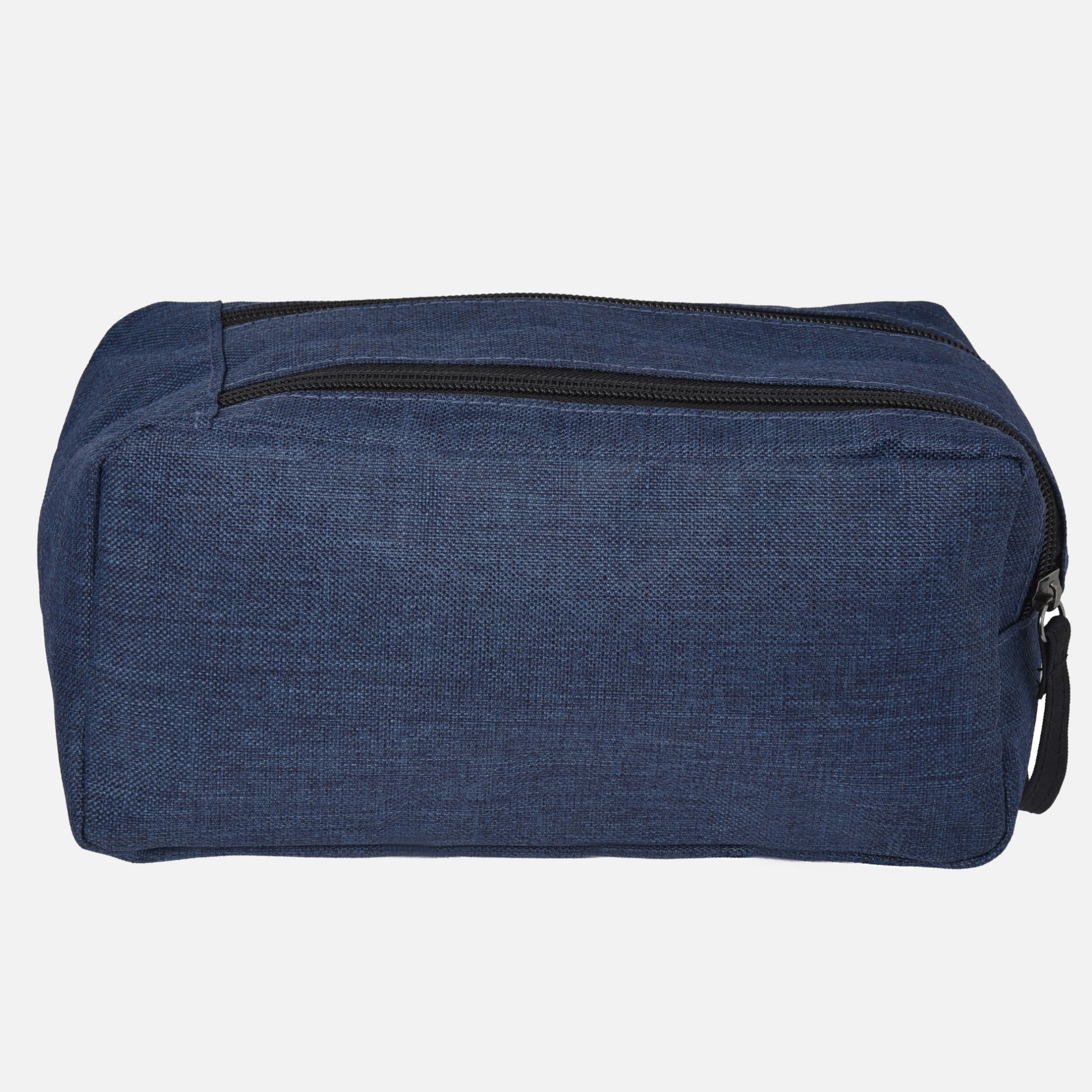 Toiletry Bag Double Zip Blue Back