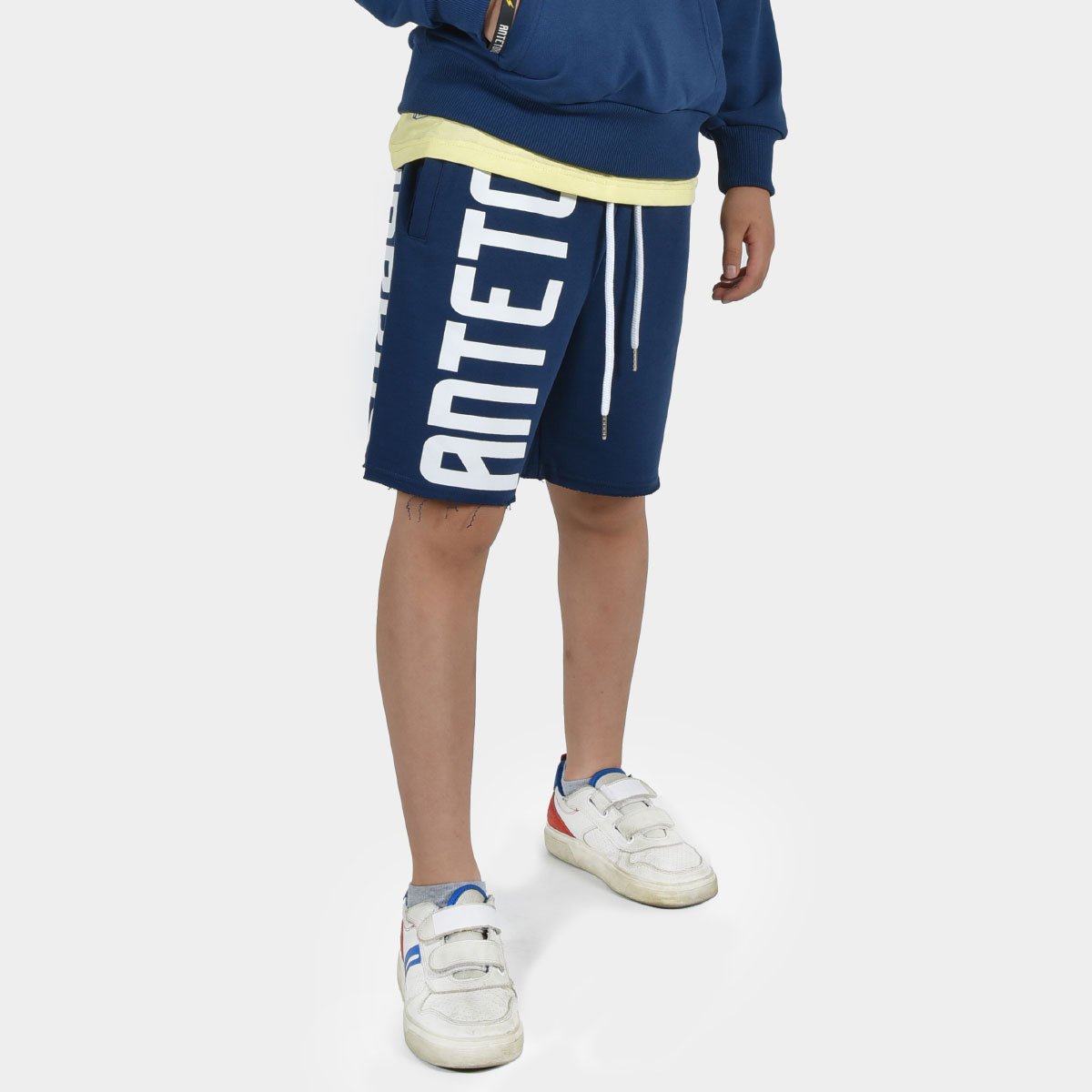 Kids' Shorts Multi Graffiti Blue Front | Antetokounbros