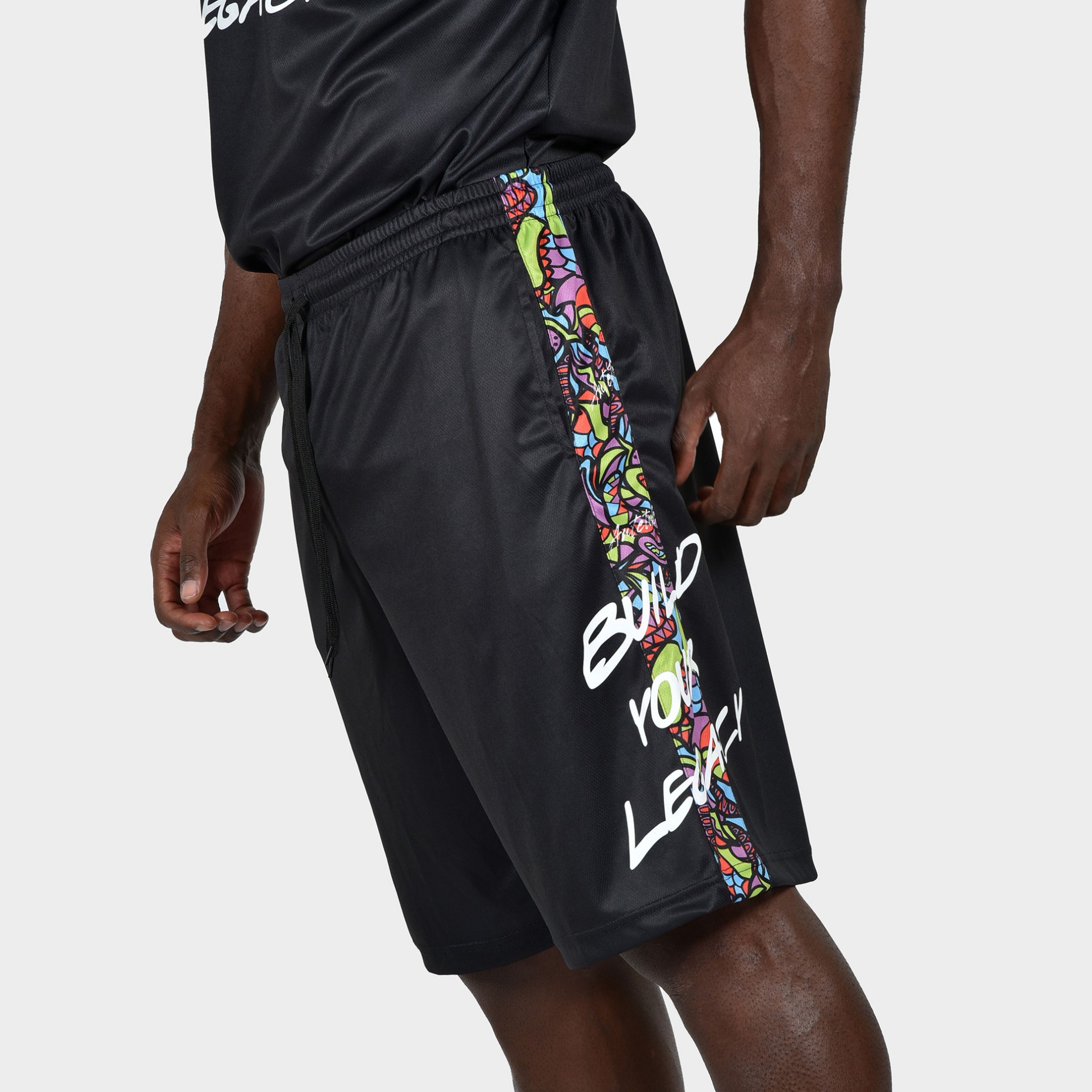 ANTETOKOUNBROS Men's Shorts Streetball Black Front Detail