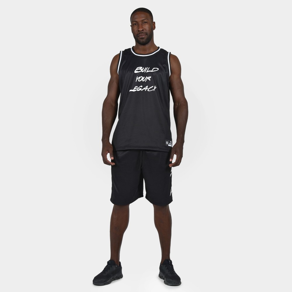 ANTETOKOUNBROS Men's Shorts Streetball Black Front Model Front