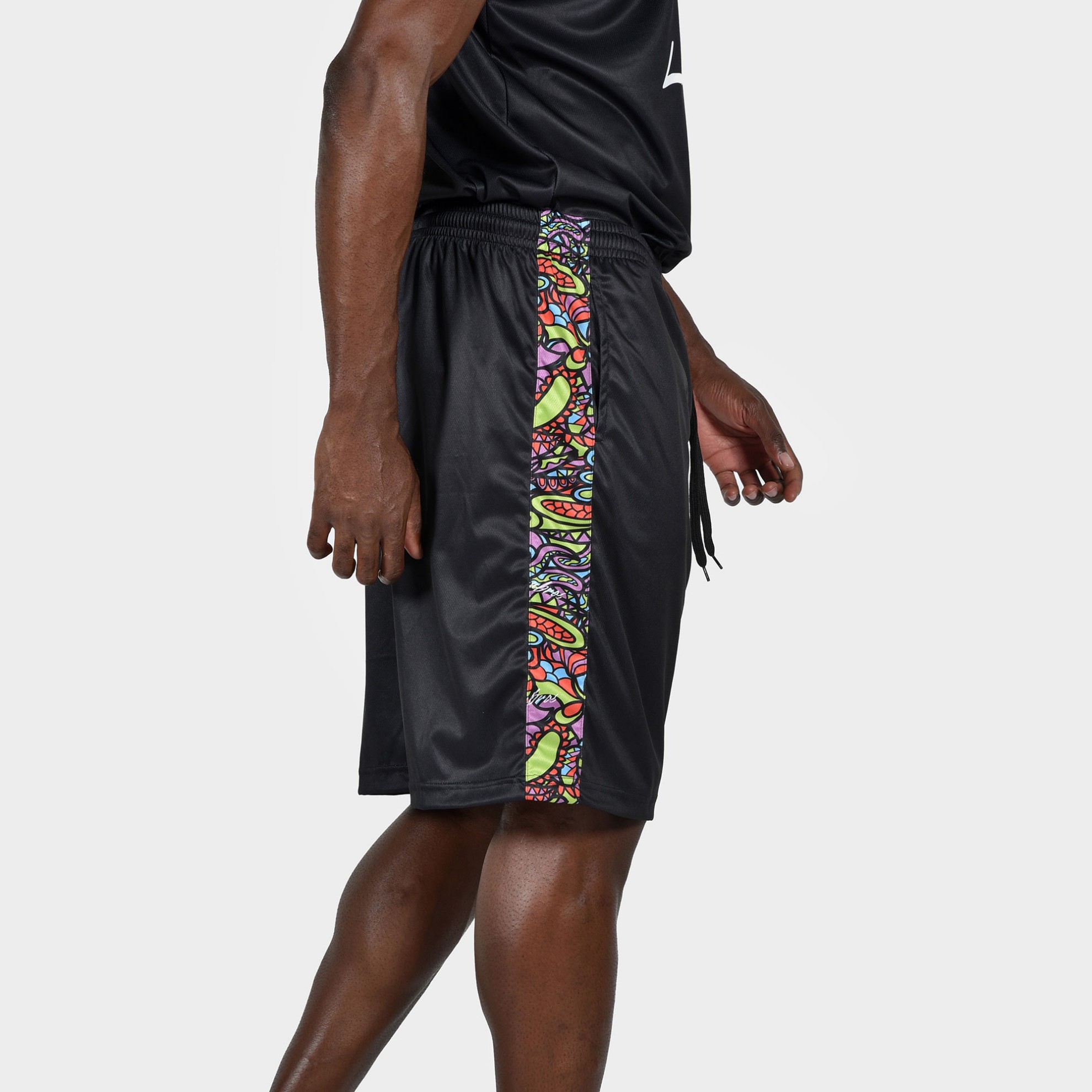 ANTETOKOUNBROS Men's Shorts Streetball Black Front Detail 1