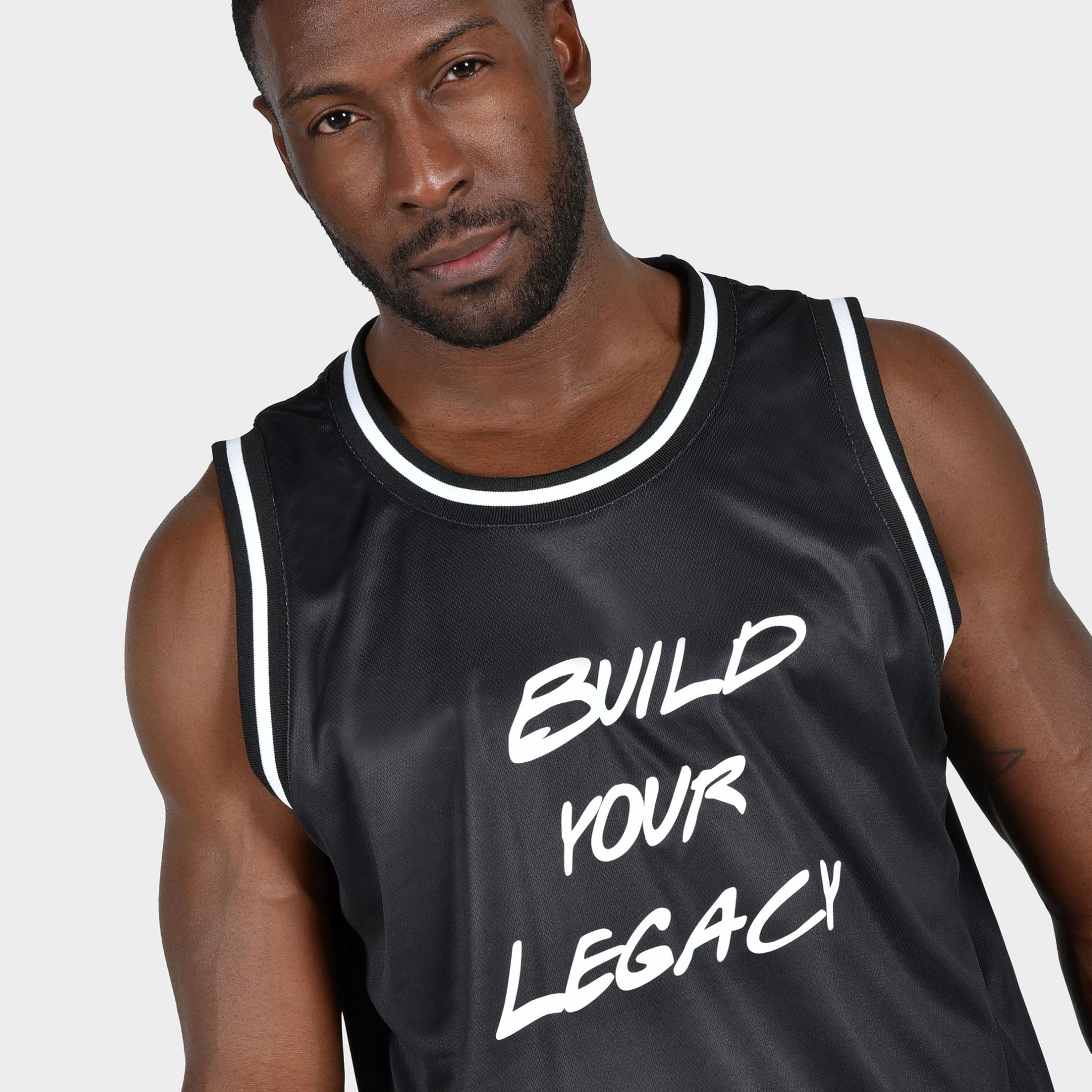 ANTETOKOUNBROS Men's Tank Top Streetball Black Front Detail