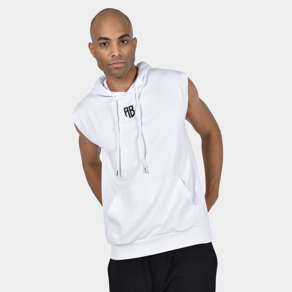 Men s Sleeveless Hoodie Build your Legacy White