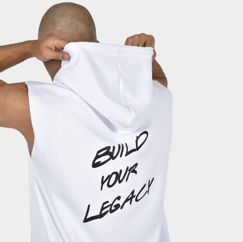 ANTETOKOUNBROS Men's Sleeveless Hoodie Build your Legacy™ White Back Detail thumb