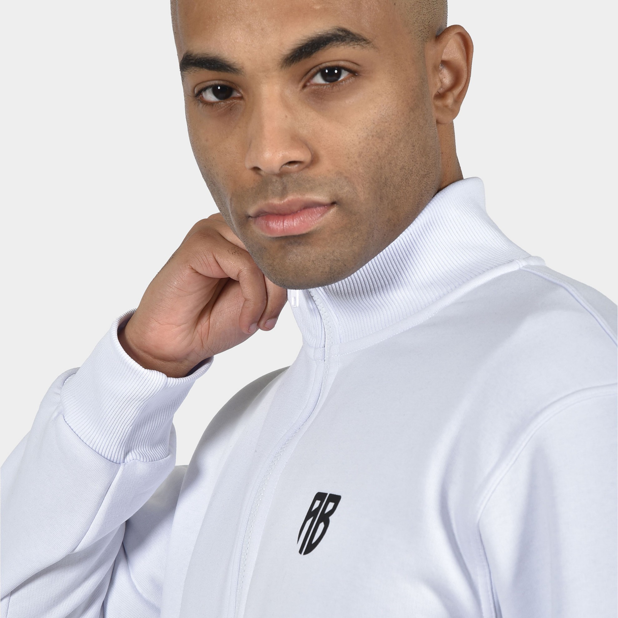 Mens Full Zip Sweatshirt Baseline In White Antetokounbros Shop 7360