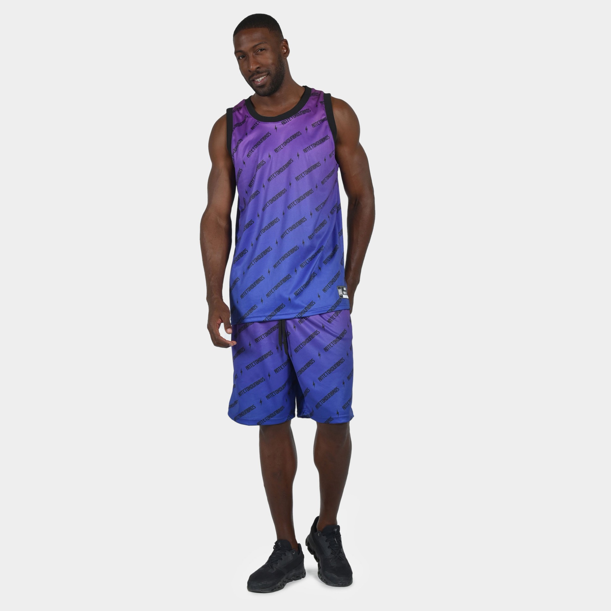 ANTETOKOUNBROS Men's Tank Top Streetball Purple Model Front