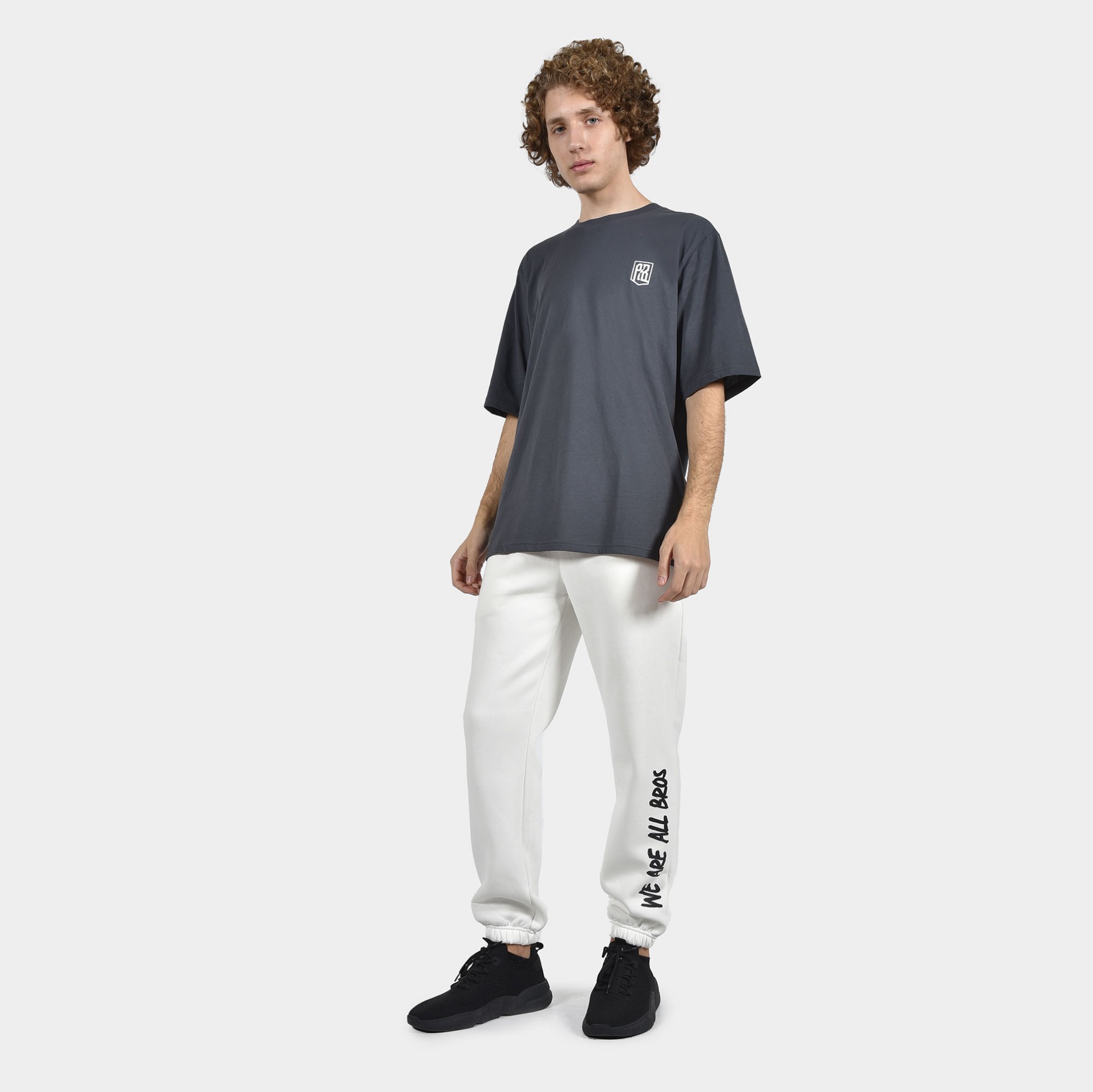 ANTETOKOUNBROS Men's Sweatpants We are all Bros Off White Model Front 1