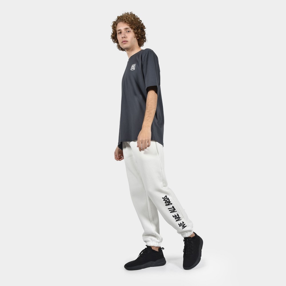 ANTETOKOUNBROS Men's Sweatpants We are all Bros Off White Model front 2