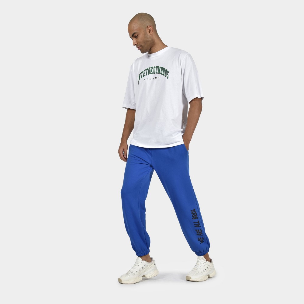 ANTETOKOUNBROS Men's Sweatpants We are all Bros Royal Blue Model Front 1