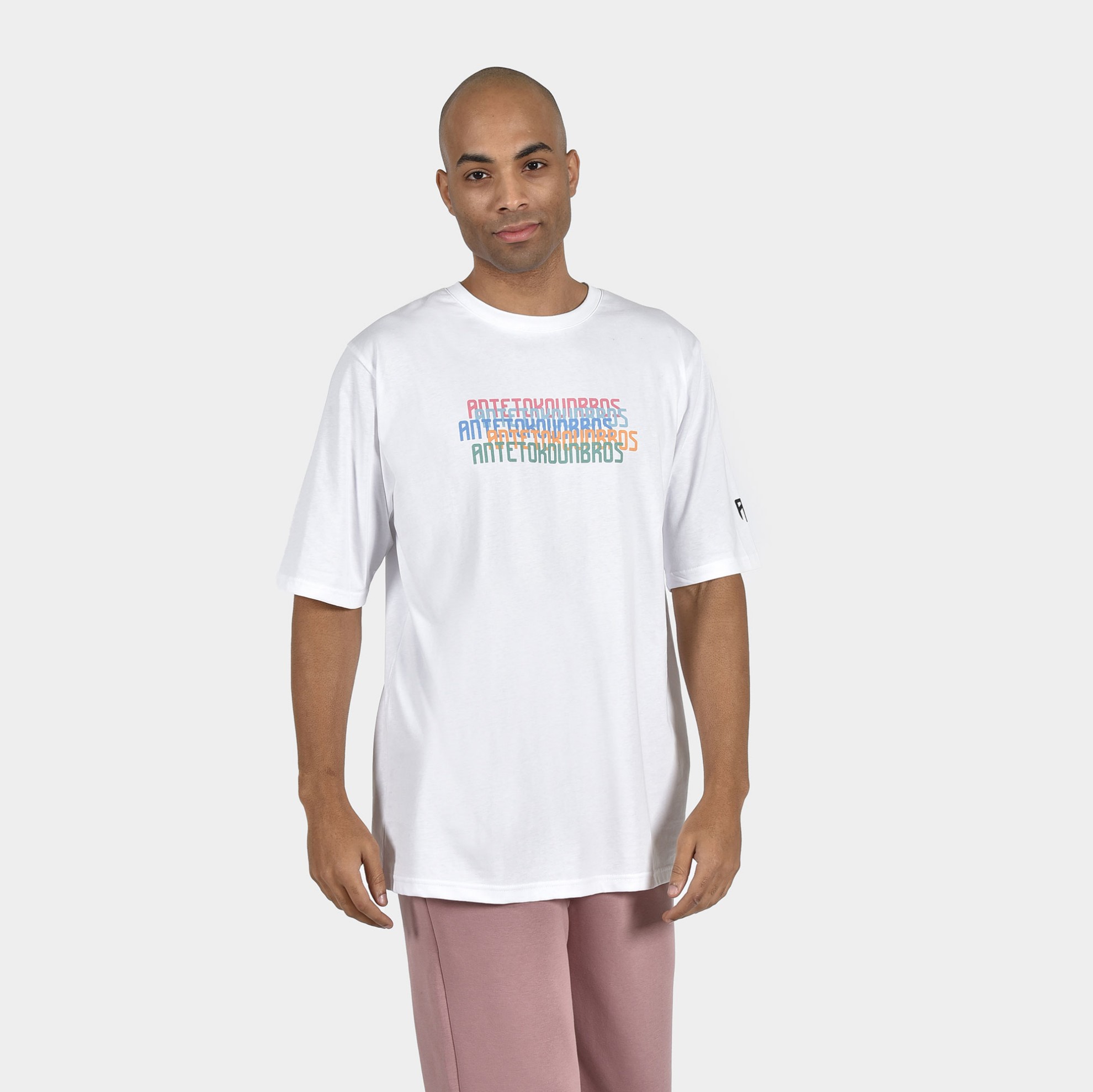 ANTETOKOUNBROS Men's T-shirt Multicolor White Front