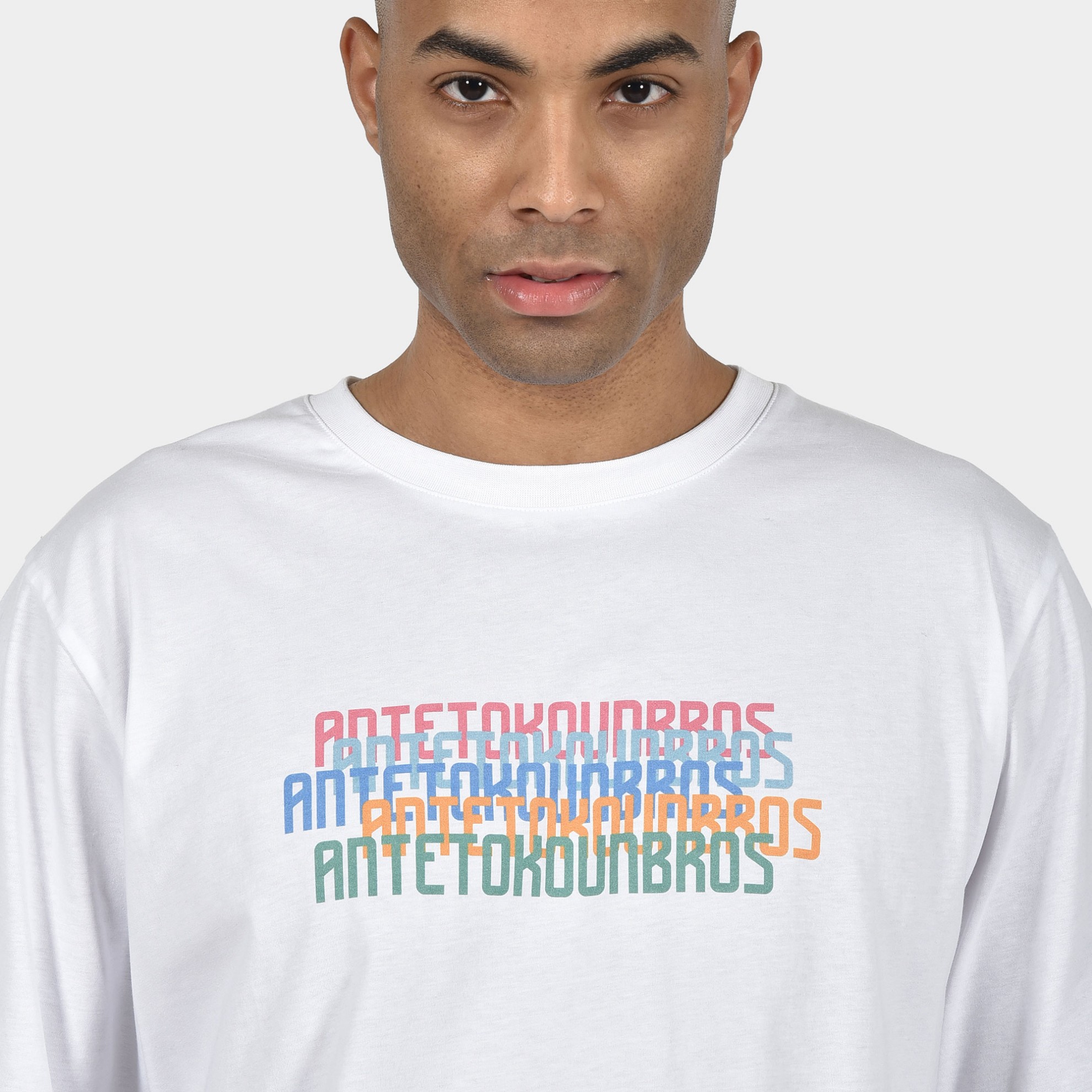 ANTETOKOUNBROS Men's T-shirt Multicolor White Detail