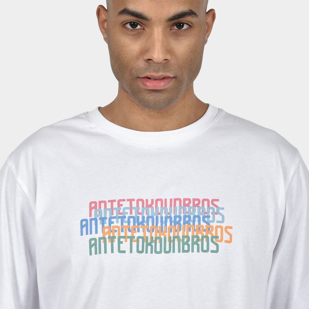 ANTETOKOUNBROS Men's T-shirt Multicolor White Detail