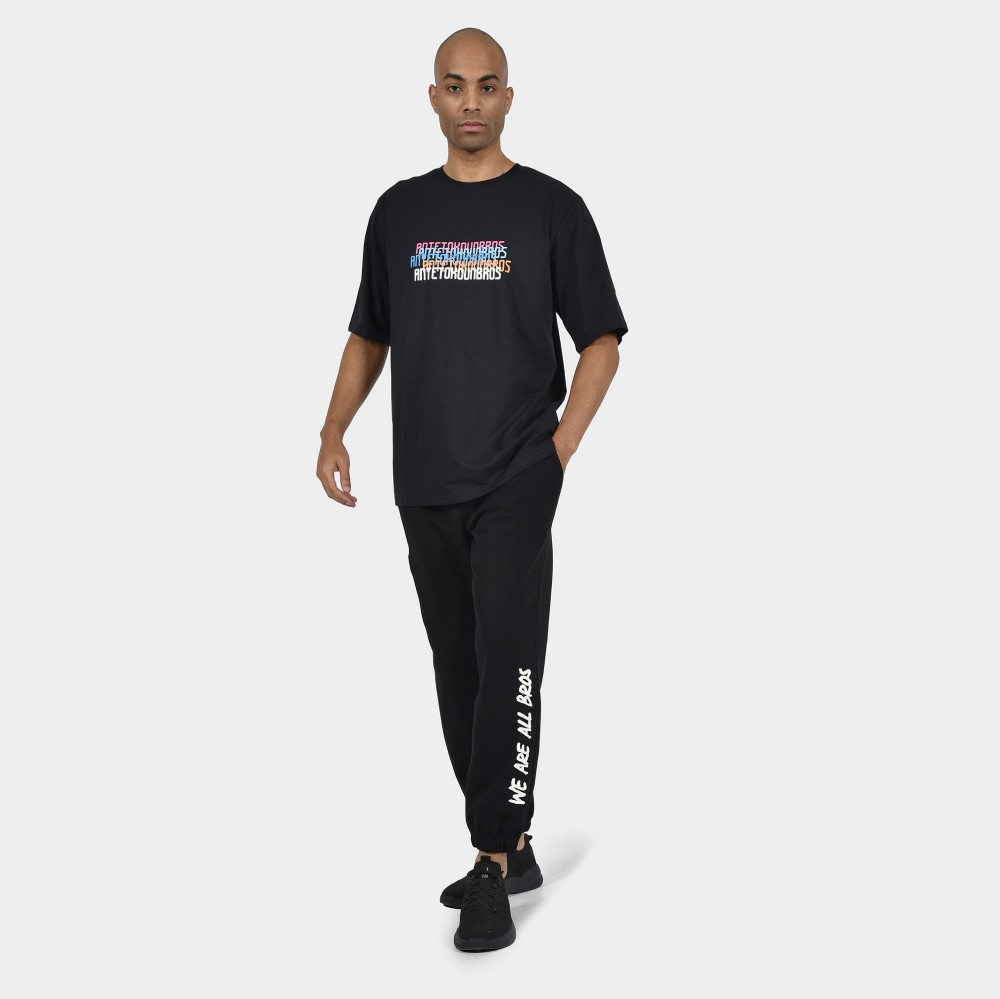 ANTETOKOUNBROS Men's T-shirt Multicolor Black Model Front