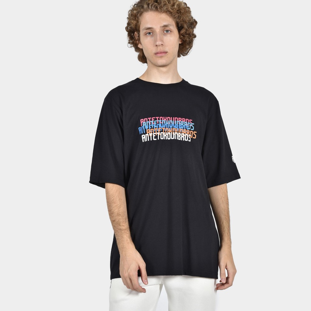 ANTETOKOUNBROS Men's T-shirt Multicolor Black Front 1