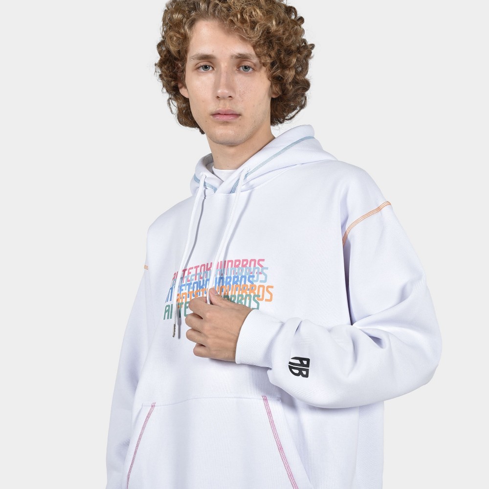 ANTETOKOUNBROS Men's Hoodie Multicolor White Detail