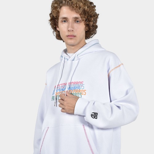 ANTETOKOUNBROS Men's Hoodie Multicolor White Detail thumb