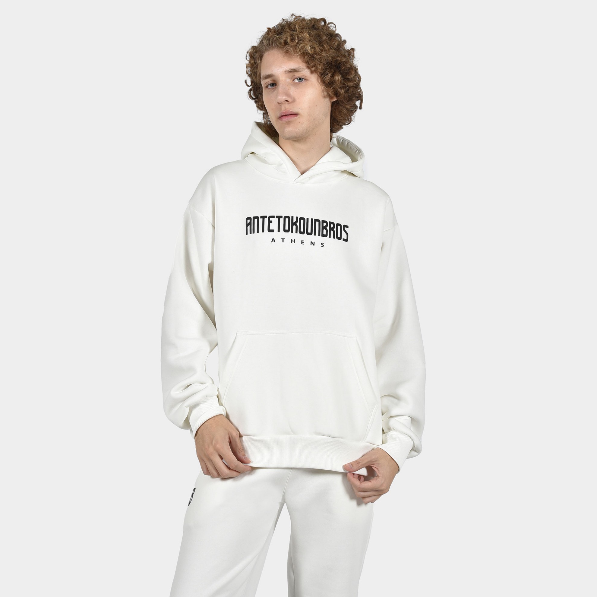 ANTETOKOUNBROS Unisex Hoodie Feelfall Athens Off White Front