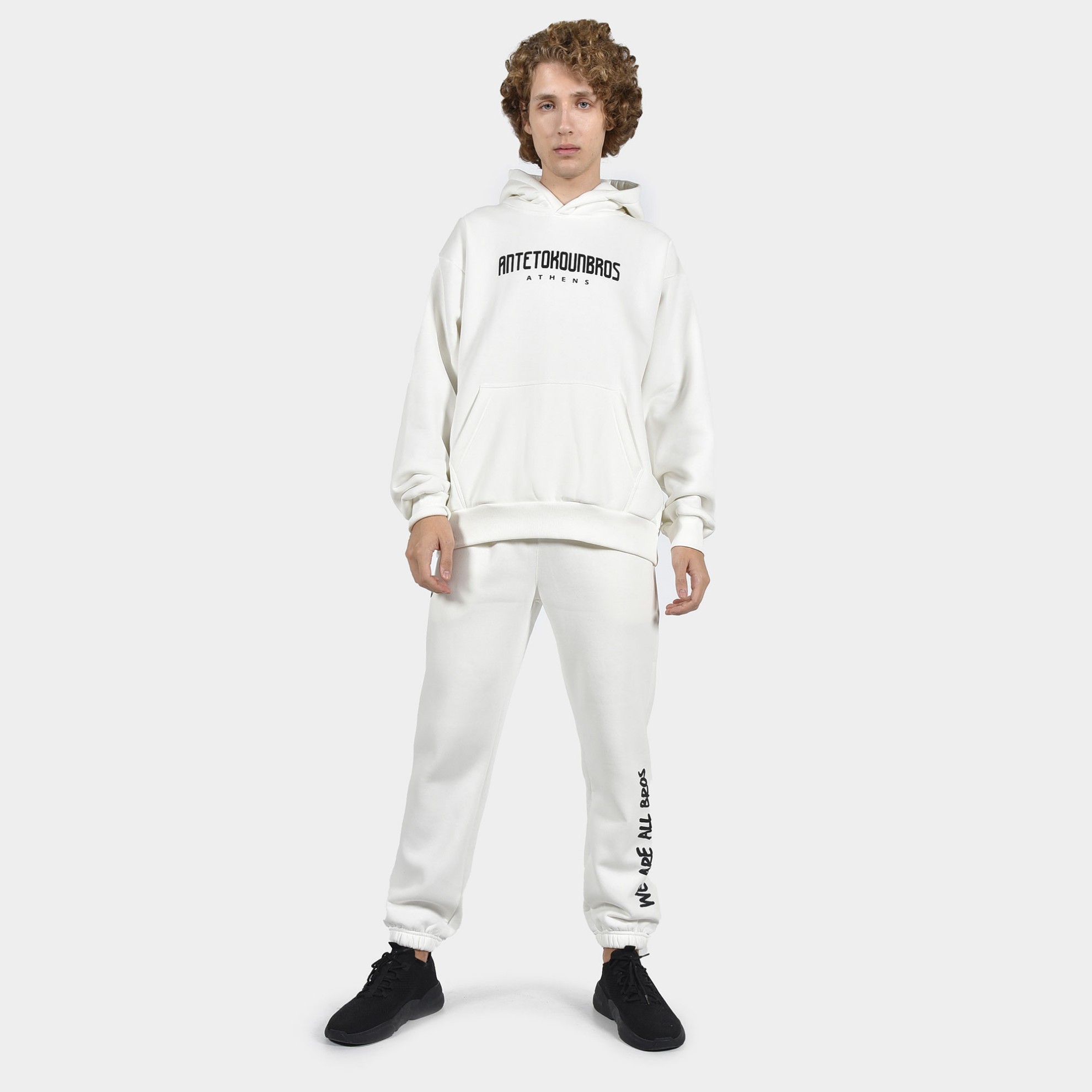 ANTETOKOUNBROS Unisex Hoodie Feelfall Athens Off White Model Front