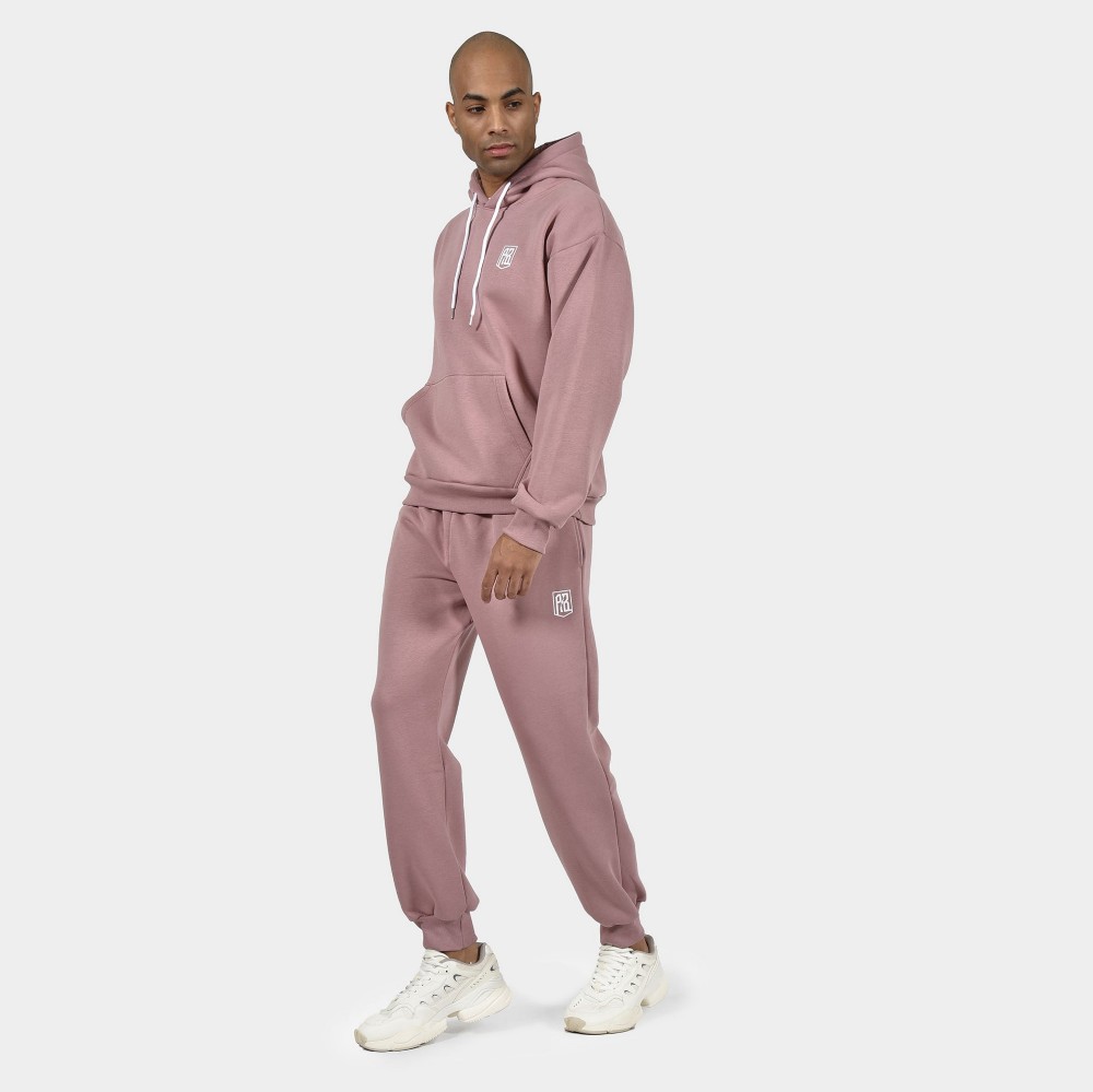 ANTETOKOUNBROS Men's Sweatpants Circle Dusty Rose Model Front