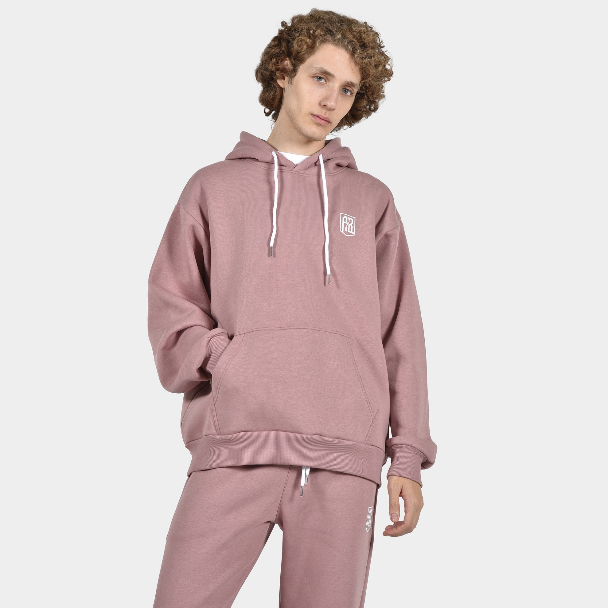 ANTETOKOUNBROS Men's Hoodie Circle Dusty Pink Front 1